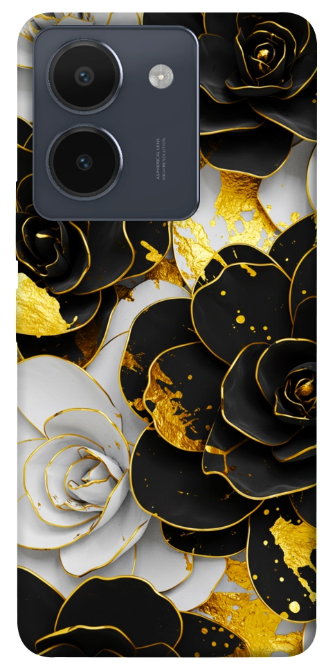 Чехол Flower black-white для Vivo Y36