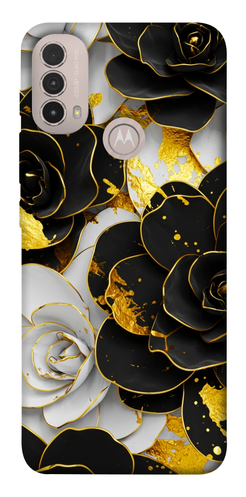 Чехол Flower black-white для Motorola Moto E30