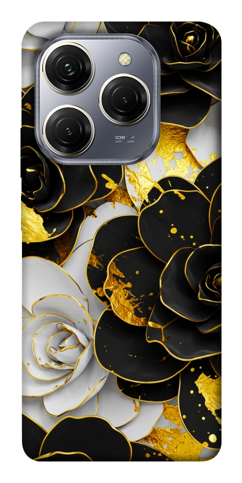 Чехол Flower black-white для TECNO Spark 20 Pro