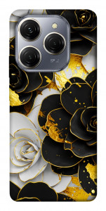 Чохол Flower black-white для TECNO Spark 20 Pro