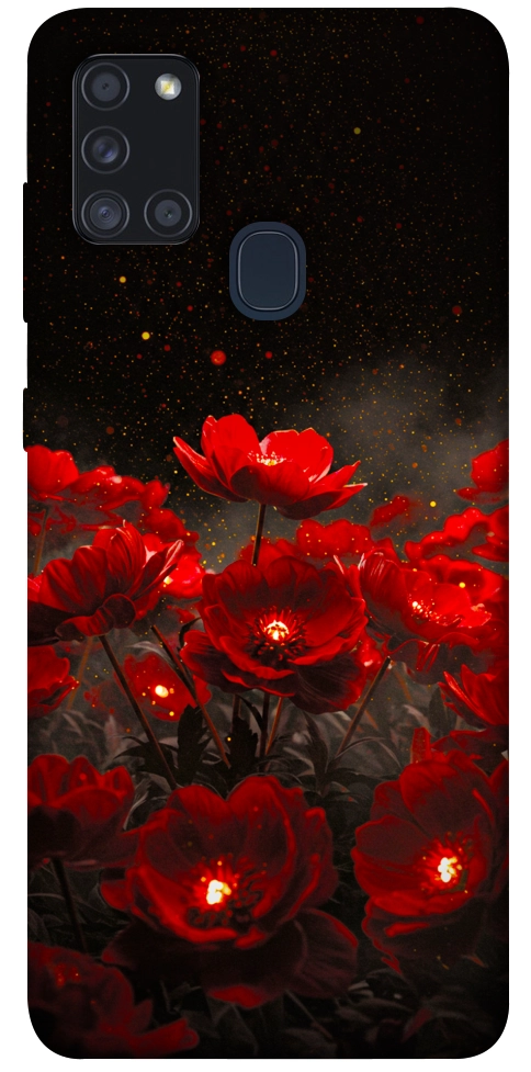 Чехол Burning flowers для Galaxy A21s (2020)