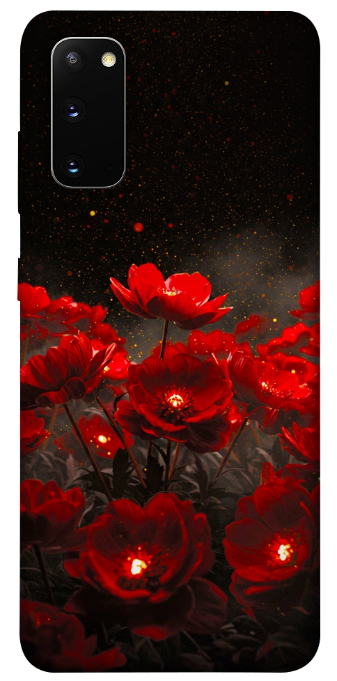 Чехол Burning flowers для Galaxy S20 (2020)