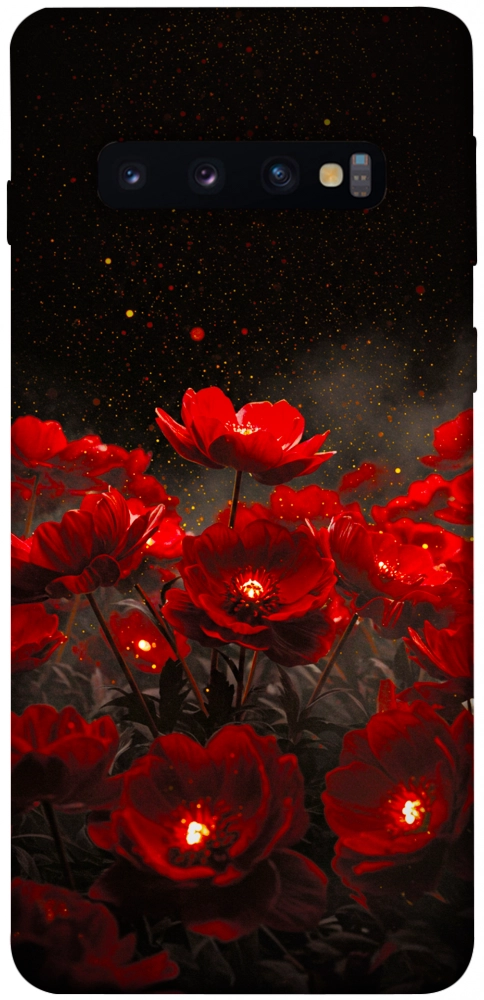 Чехол Burning flowers для Galaxy S10 (2019)