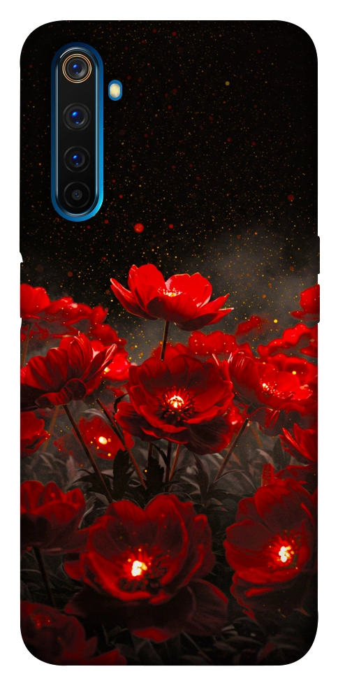 Чехол Burning flowers для Realme 6 Pro