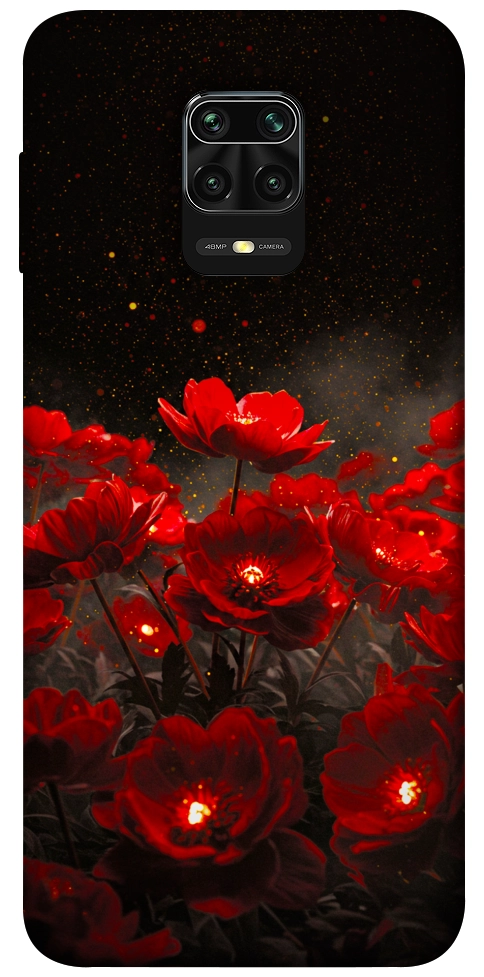 Чехол Burning flowers для Xiaomi Redmi Note 9 Pro