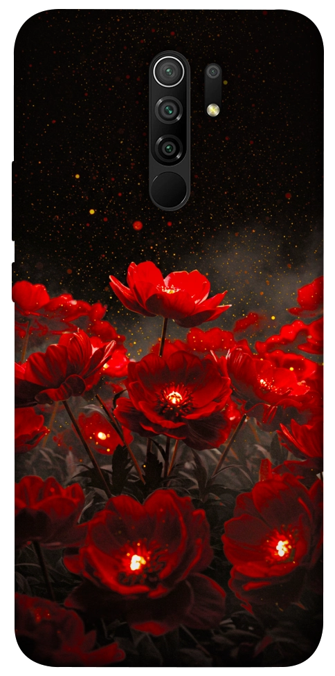 Чохол Burning flowers для Xiaomi Redmi 9