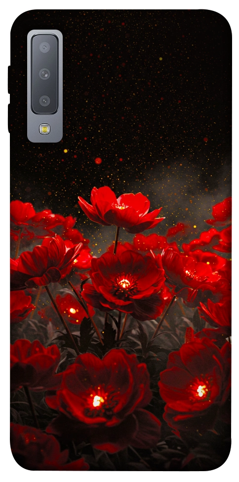 Чехол Burning flowers для Galaxy A7 (2018)