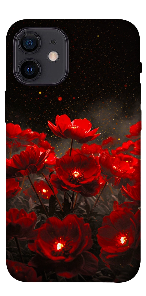 Чехол Burning flowers для iPhone 12 mini