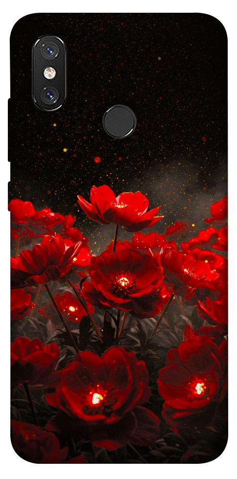 Чехол Burning flowers для Xiaomi Mi 8