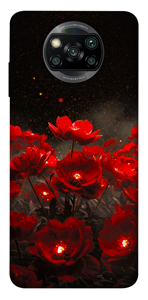 Чохол Burning flowers для Xiaomi Poco X3 NFC