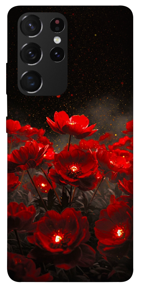 Чехол Burning flowers для Galaxy S21 Ultra