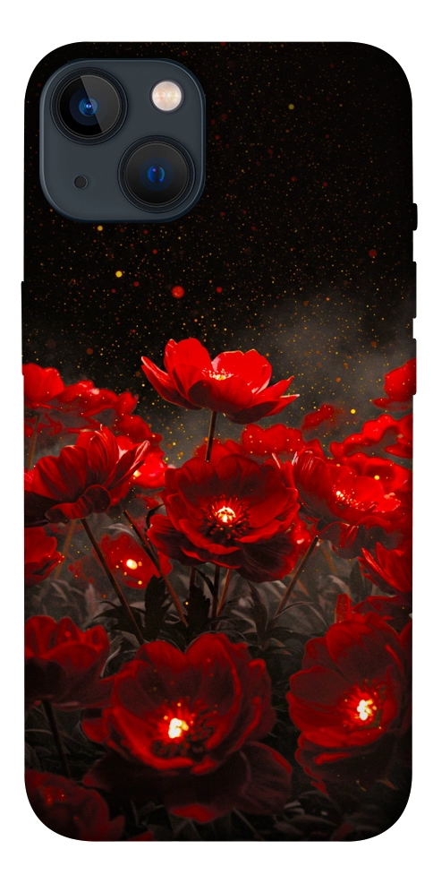 Чехол Burning flowers для iPhone 13