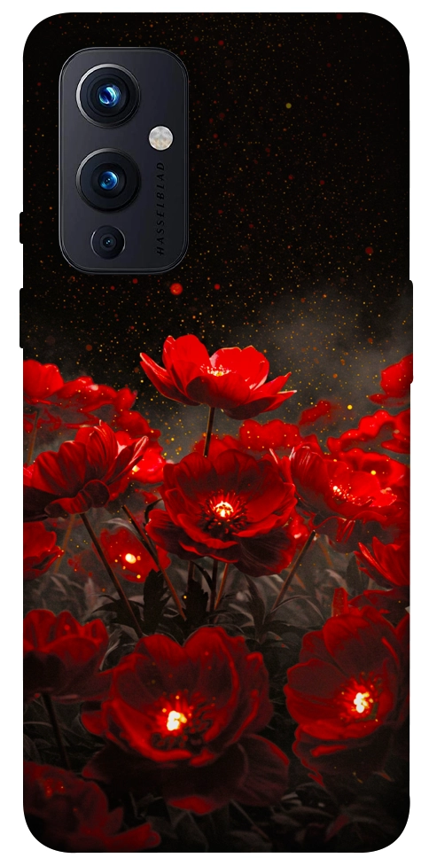 Чехол Burning flowers для OnePlus 9