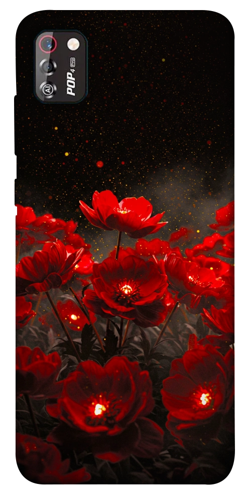 Чехол Burning flowers для TECNO POP 4 Pro