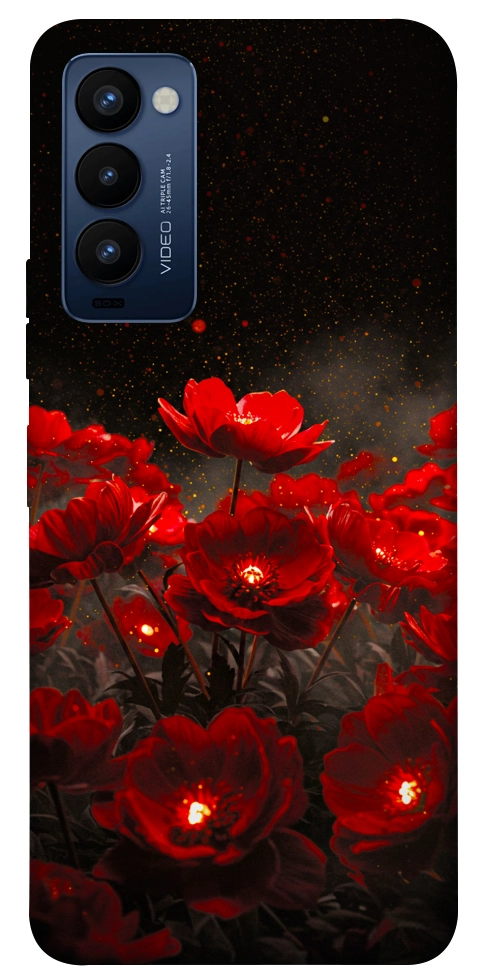 Чохол Burning flowers для TECNO Camon 18