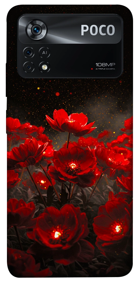 Чехол Burning flowers для Xiaomi Poco X4 Pro