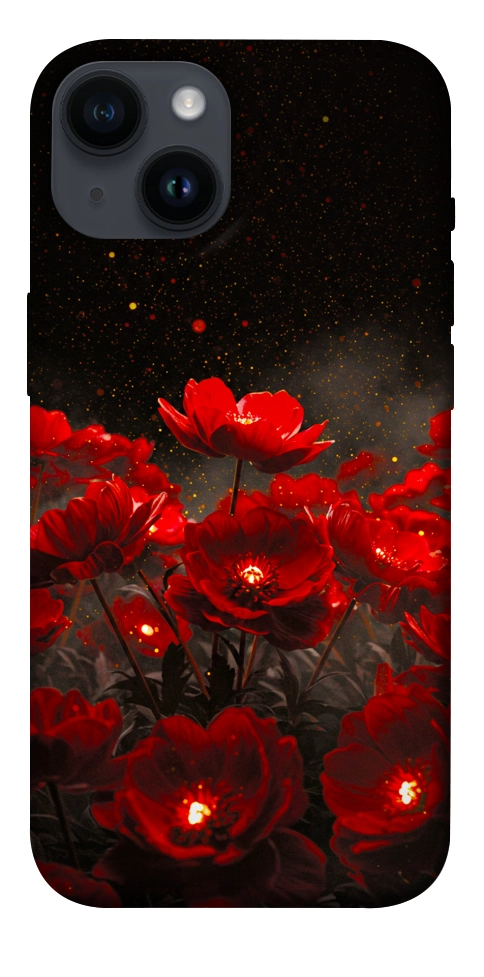 Чохол Burning flowers для iPhone 14