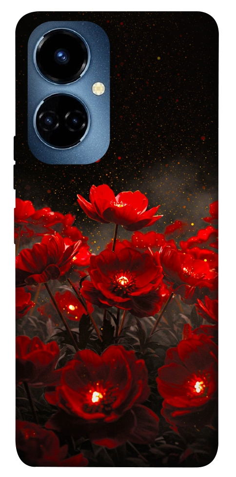 Чехол Burning flowers для TECNO Camon 19 (CI6n)