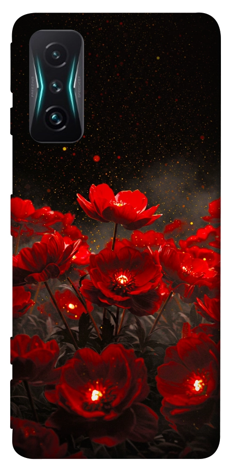 Чехол Burning flowers для Xiaomi Redmi K50 Gaming