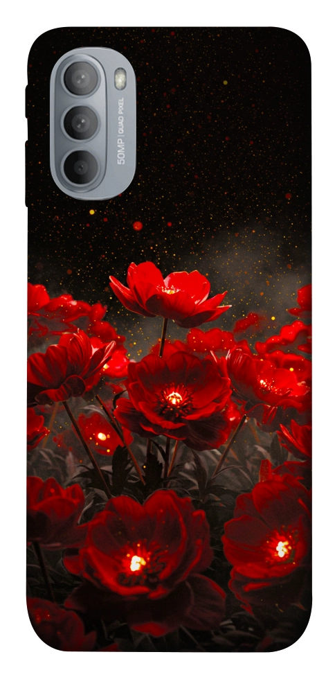 Чехол Burning flowers для Motorola Moto G31