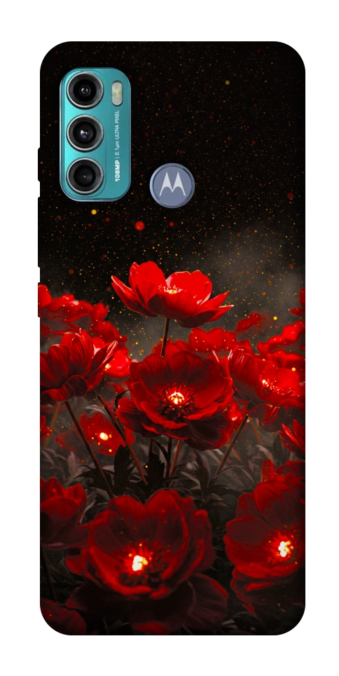 Чехол Burning flowers для Motorola Moto G60