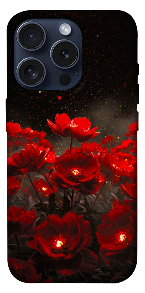 Чохол Burning flowers для iPhone 15 Pro