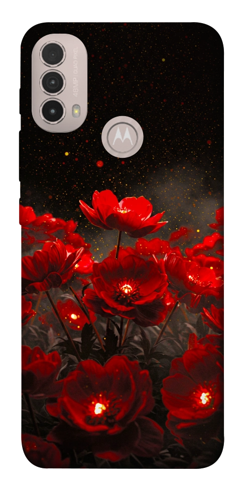 Чохол Burning flowers для Motorola Moto E30