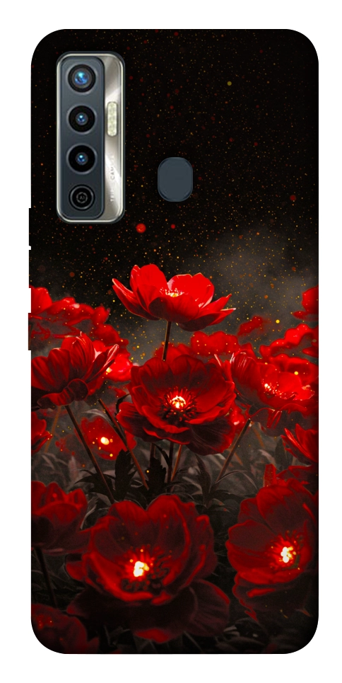 Чохол Burning flowers для TECNO Camon 17