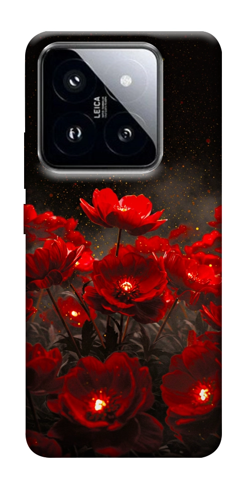 Чехол Burning flowers для Xiaomi 14 Pro