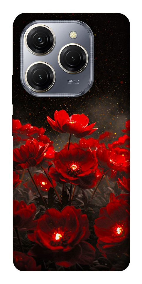 Чохол Burning flowers для TECNO Spark 20 Pro