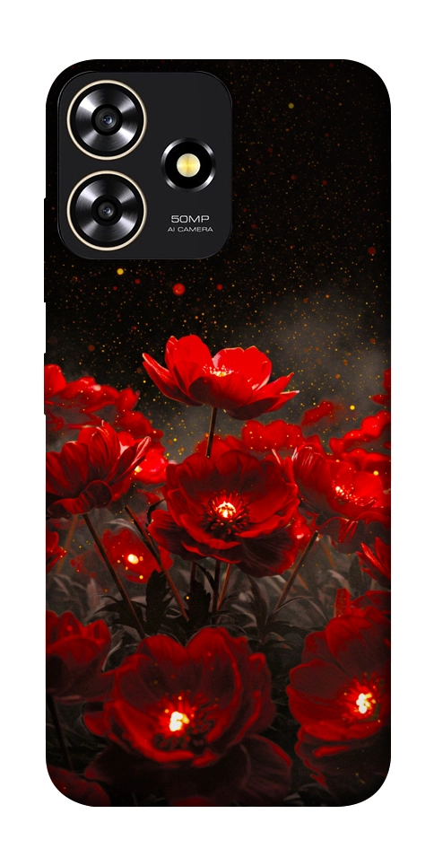 Чехол Burning flowers для ZTE Blade A73 4G