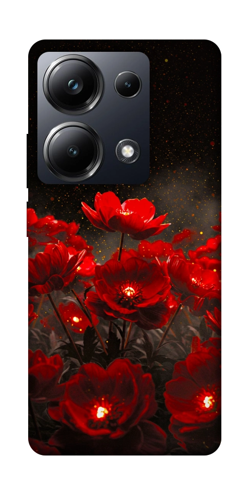 Чехол Burning flowers для Xiaomi Poco M6 Pro 4G