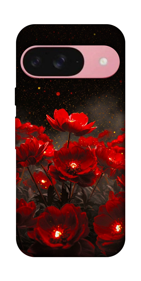 Чохол Burning flowers для Google Pixel 9