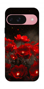 Чехол Burning flowers для Google Pixel 9