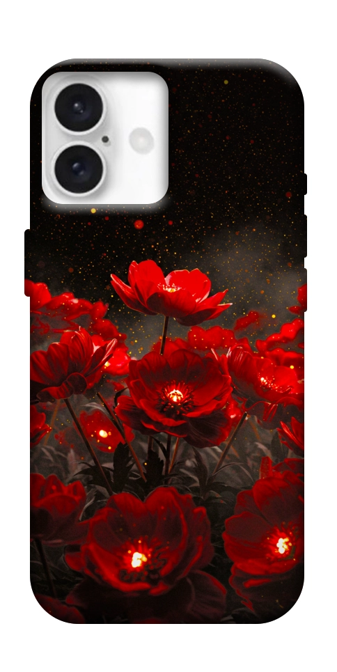 Чохол Burning flowers для iPhone 16 Plus