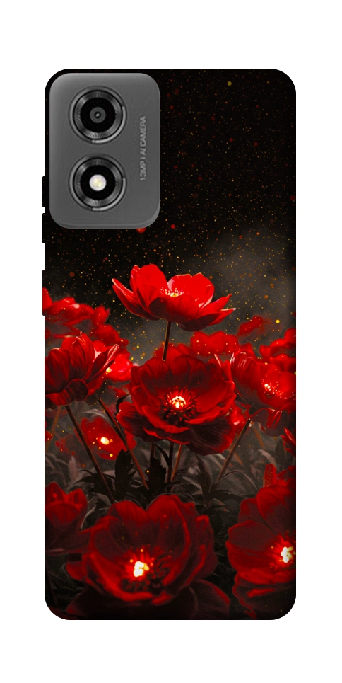 Чехол Burning flowers для Motorola Moto E14