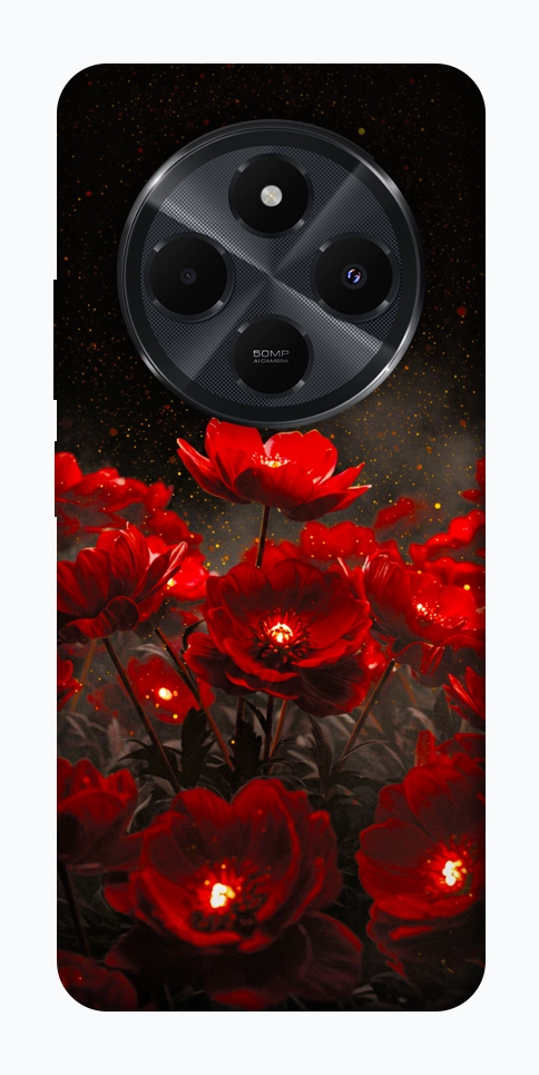 Чохол Burning flowers для Xiaomi Redmi 14C