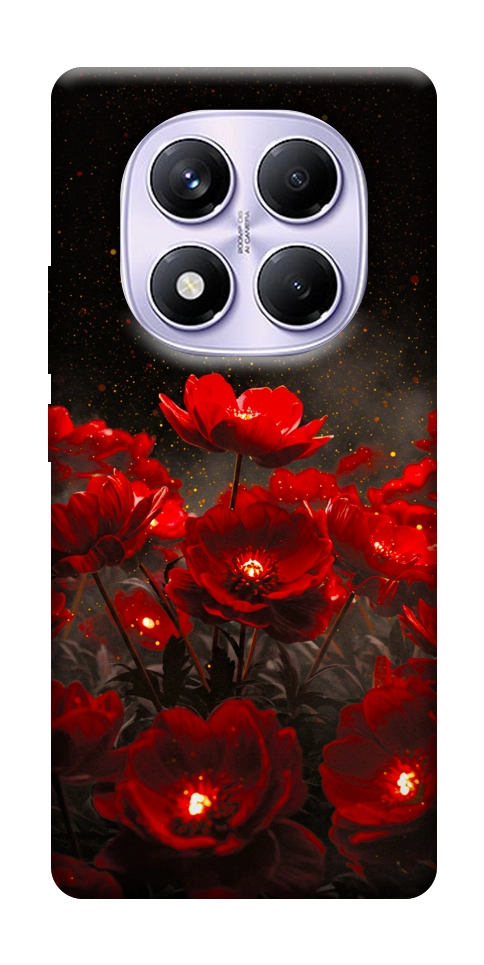 Чехол Burning flowers для Xiaomi Redmi Note 14 Pro 4G