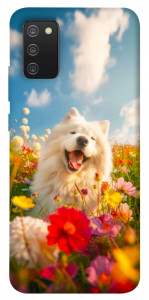 Чехол Happy dog in flowers для Galaxy A02s