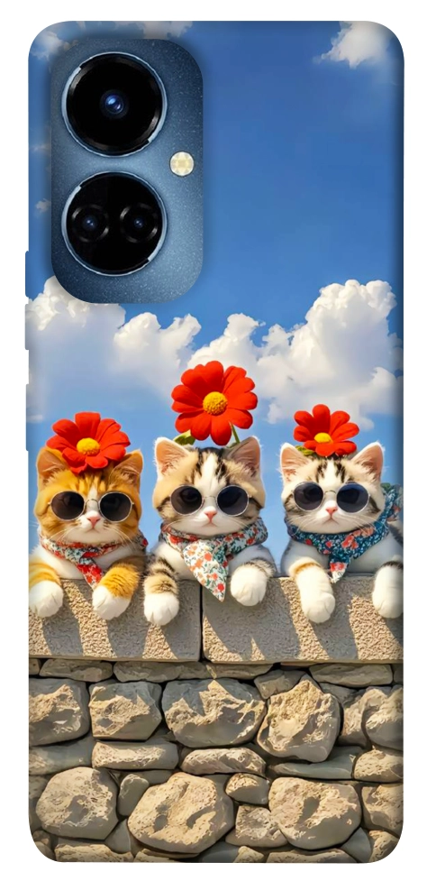 Чехол Flower cats для TECNO Camon 19 Pro (CI8n)