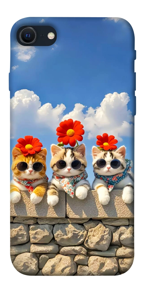 Чехол Flower cats для iPhone SE (2022)