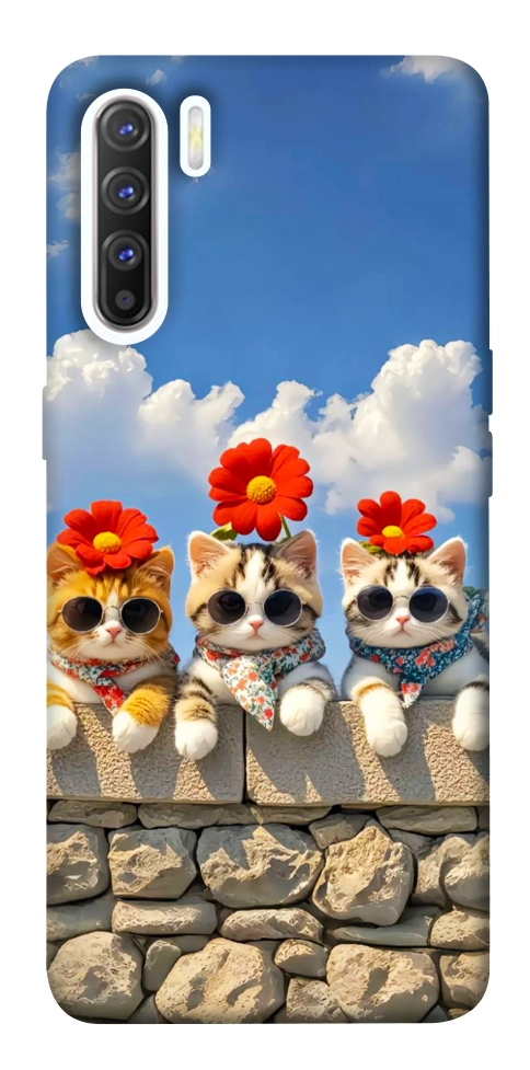 Чехол Flower cats для Oppo Reno 3