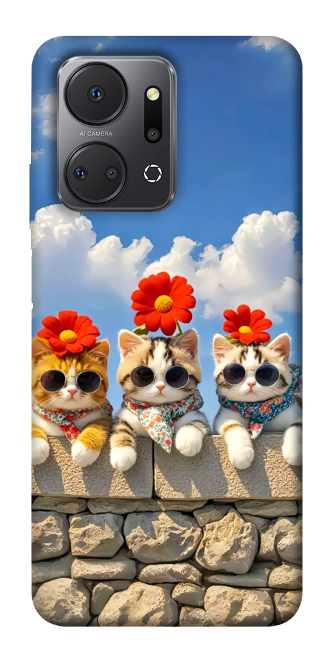 Чохол Flower cats для Huawei Honor X7a