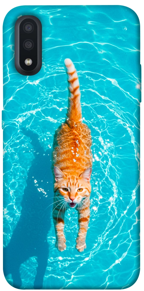 Чехол Cat swimming для Galaxy A01