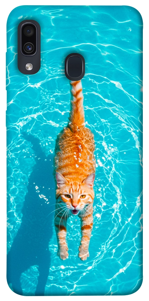 Чехол Cat swimming для Galaxy A30 (2019)