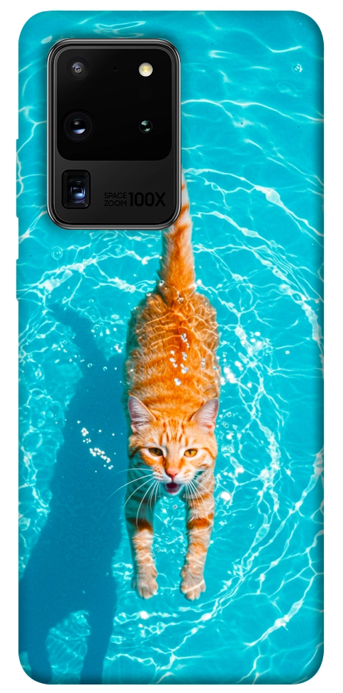 Чехол Cat swimming для Galaxy S20 Ultra (2020)