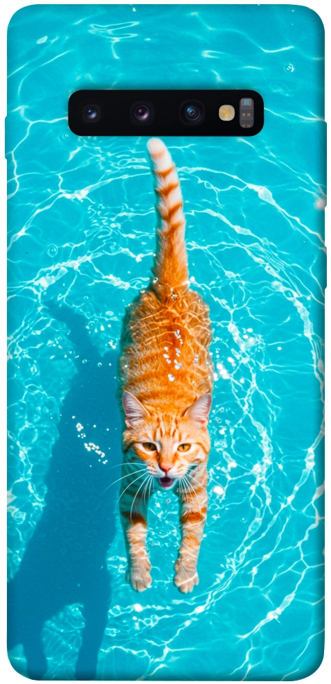 Чехол Cat swimming для Galaxy S10 Plus (2019)