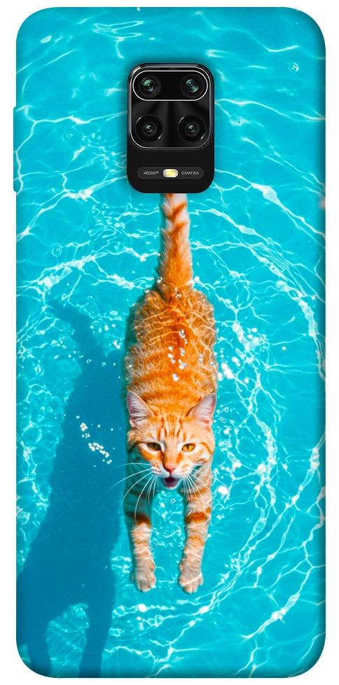 Чехол Cat swimming для Xiaomi Redmi Note 9 Pro