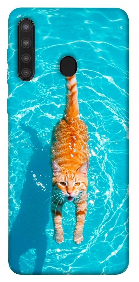 Чехол Cat swimming для Galaxy A21