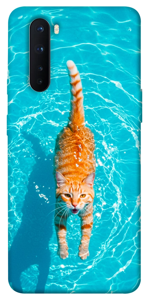 Чехол Cat swimming для OnePlus Nord